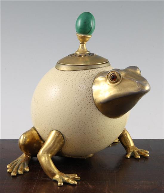 Anthony Redmile. An ostrich egg frog box and cover, 8in.